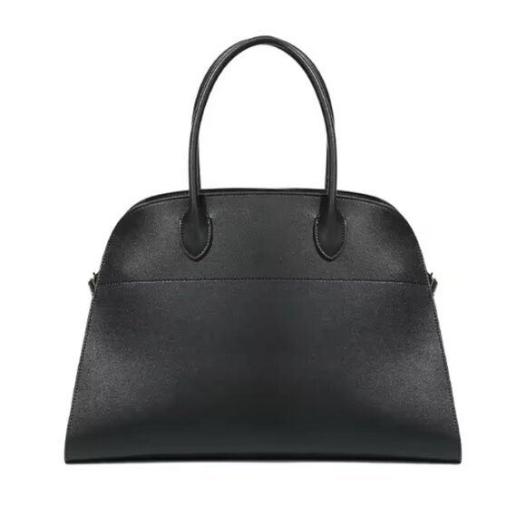 Black Large Tote Bag - Gold Hardware - NWOT - Black Soft Top Grain Leather - Picture 5 of 7